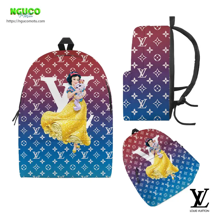 Backpack snow white dwarfs disney and louis vuitton gift unique laptop backpacks for man woman and kid